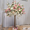 F221 New White pink Rose Cherry Blossom Tree Artificial Silk Blossom Tree Outdoor Indoor Wedding Table Centerpieces Rose Tree
