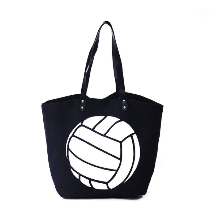 Volleyball Gifts for Women Volleyball Player Lovers Team Tote Shoulder Bag Canvas Shopping Bag Black DOM109348