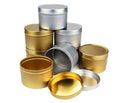 Custom Logo 8oz Candle Tins Lid (Silver/Gold/Black/Rose Gold)-Food Safe Tinplate Aerosol Chemical Slip Cover Small MOQ Bulk