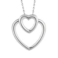 YH JEWELLERY Classic Wedding Engagement Rhodium Plated 925 Sterling Silver Hollow Heart Necklace Pendant for Women