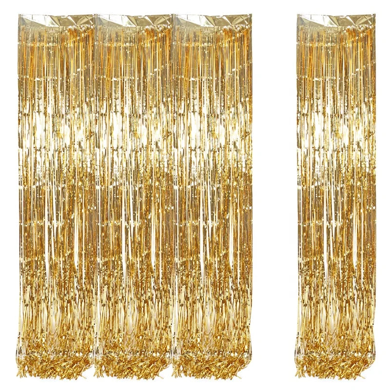 EASTTERN Factory Wholesale 1*2m DIY Foil Rain PET Curtain Metallic Tinsel Wall Backdrop Graduation Celebration Party Decorations