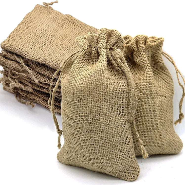 Premium Hemp Drawstring Pouch Travel Organizer Scented Sachet Bag Jute Jewelry Gift Bag Eco-friendly Fashion Accessory Storage