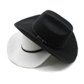 Sombrero Vaquero Hombre Classic Solid Color Design With Belt Cowboy Hat Plain Felt Cowboy Hats Wholesale