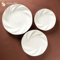 Wholesale Nordic Custom White Ceramic Plates for Restaurant Dinner Serving Dishes Porcelain Flower Shaped Steak Teller Vajilla