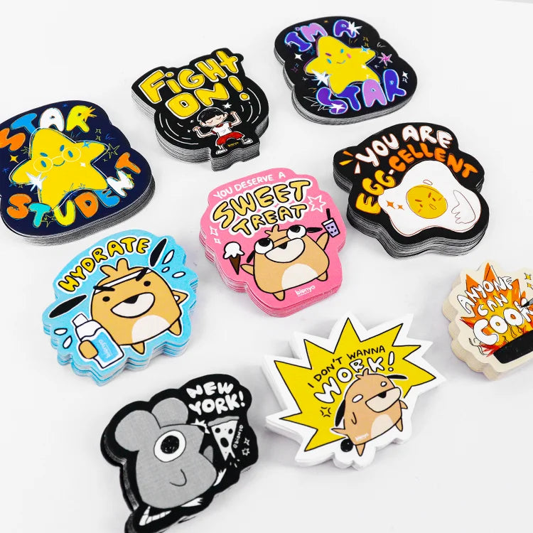 Personalized Design Labels Cartoon Waterproof Sticker logo Adhesive Label Printing Holographic Vinyl Custom Die Cut Stickers
