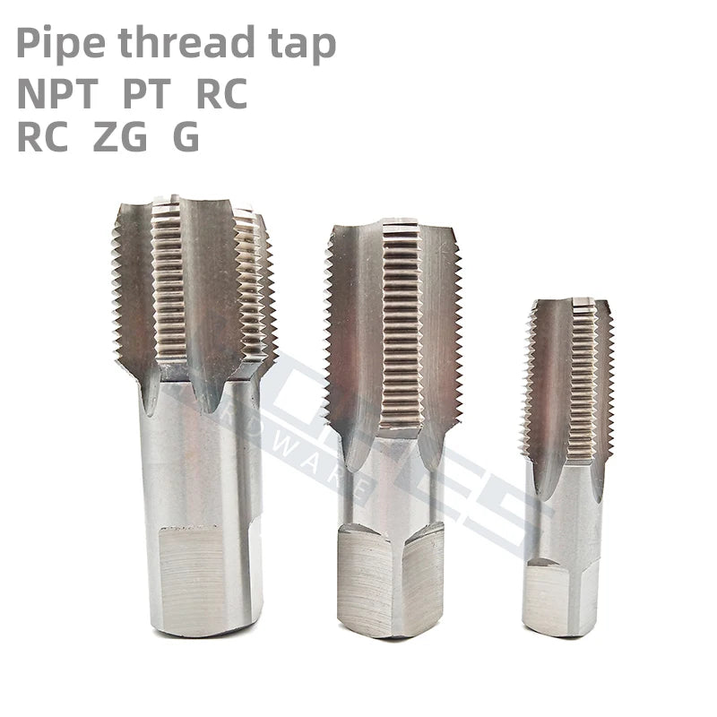HSS RC PT NPT G ZG Z Pipe Screw Thread Taps with 55 60 Degrees 2 1/2 3 4 Inches Standard Size