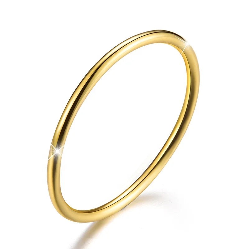 Isunni Minimalism Trendy S925 Sterling Silver Gold Plated Ring Finger Rings