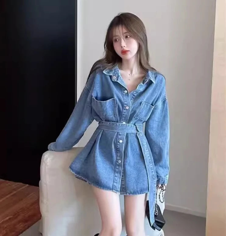 Basic Jackets Women Loose Solid Denim Outwear Single-breasted Simple Mujer Elegant Leisure Classic Korean Pockets Streetwear Ins