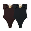 ZATRHMBM Summer Women's One Piece Swimsuit 2024 New Casual Fashion Sleeveless Wrap Swimsuit Sexy Corset Style One Piece Swimsuit