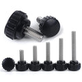 ISO Metric Inch M6 Head Handle Screw Knurled Rubber Thumb 304 Stainless Steel Various Lengths 12mm/25mm/40mm/50mm Tightening