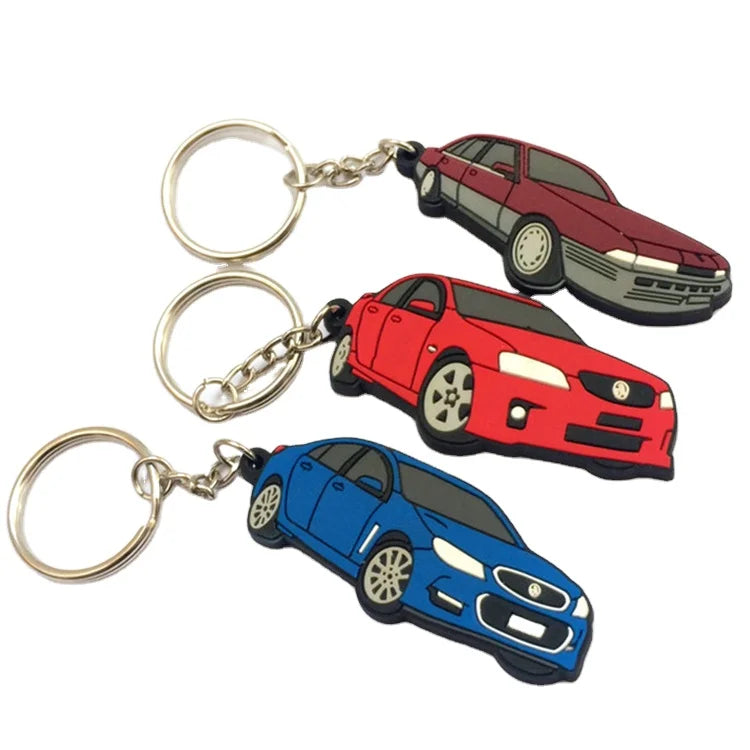 High Quality Cartoon Car Keychain Customised PVC Rubber Keychain Logo
