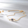 Peishang Women 925 Sterling Silver 14K Gold Plated Dainty Evil Eyes Anklet Bracelet Adjustable Chain Jewelry Wholesale
