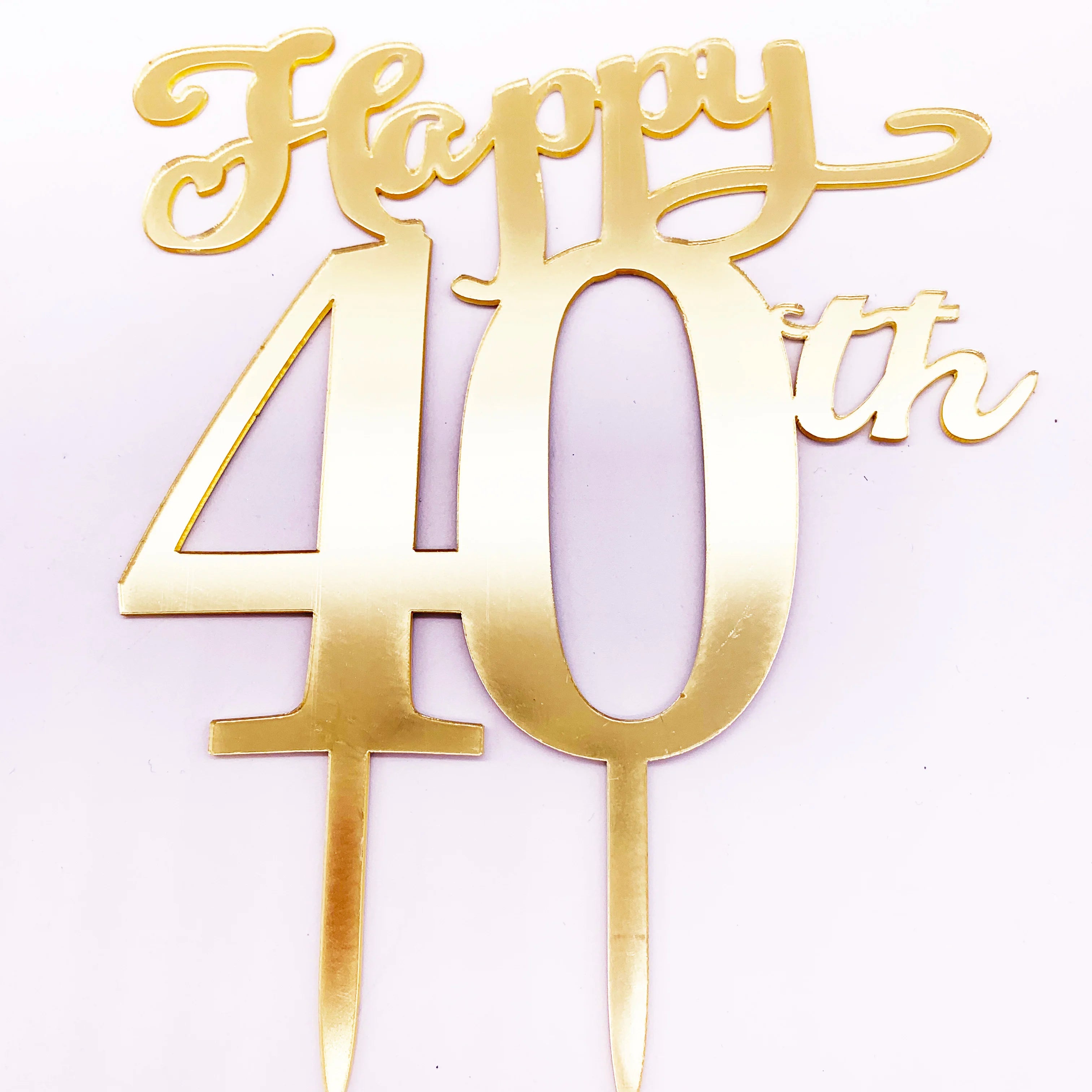 Happy 40th Acrylic  Cake Toppers DIY Happy Birthday Decoration for Wedding Engagement Party Graduation Anniversary