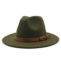 Wholesale 58 60 Medium Large Head Size Unisex Wide Brim Fedora Hats with Leather Belt Decoration
