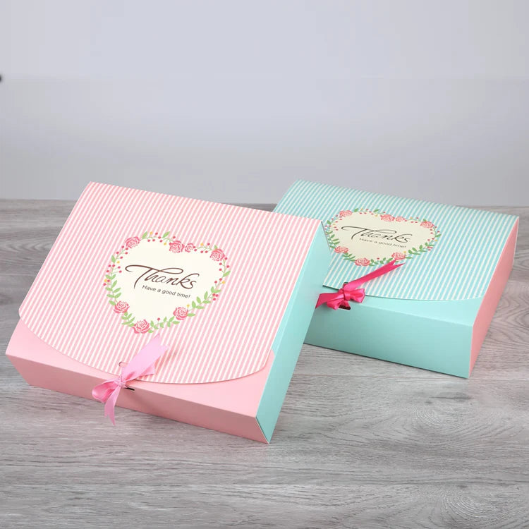 Pink and Blue Big Paper Box Cake Food Packaging Paper Boxes