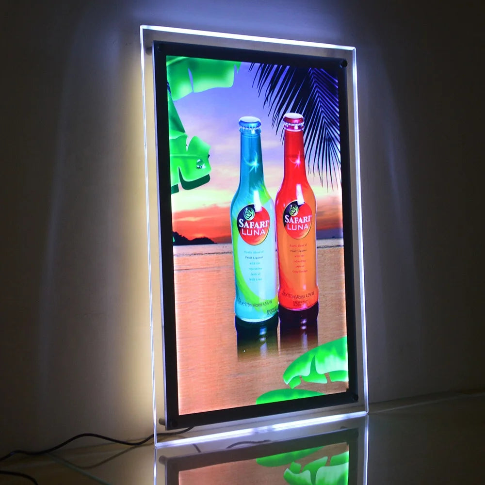 Menu Cake Shop Hanging Big Photo Frame Magnetic Sign Poster Acrylic Board Ultra Slim LED Dustproof 10000 Advertising Light Boxes