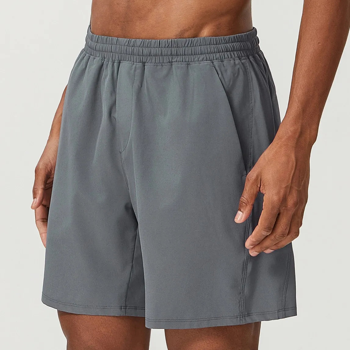 Men's Lightweight Athletic Running Shorts Quick Dry Workout Gym Basketball Shorts Elastic Waist Solid Hiking Sports Shorts