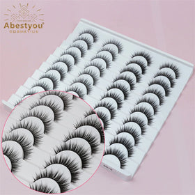 Abestyou New Arrivals 20 Pairs False Eyelashes 3d Faux Mink Strip Lashes Wholesales Silk Lash Trays with Private Custom Package