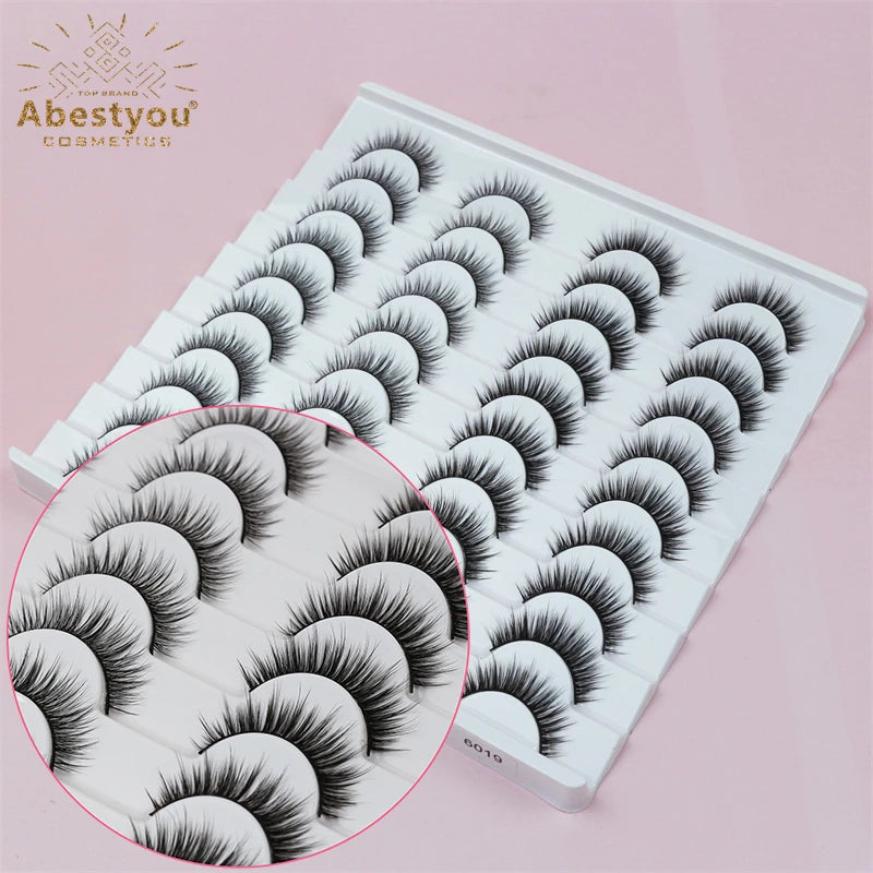 Abestyou New Arrivals 20 Pairs False Eyelashes 3d Faux Mink Strip Lashes Wholesales Silk Lash Trays with Private Custom Package