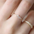 Simple Bling Diamond Ring Size 5-10 Dainty Silver Ring Cubic Zirconia Leaf Rings for Women Men Valentine's Day Gift