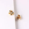 2025 Fashion Charms Personalized Creative Hot Sale Stainless Steel Brass 16k Gold Plated Stud Earrings Women