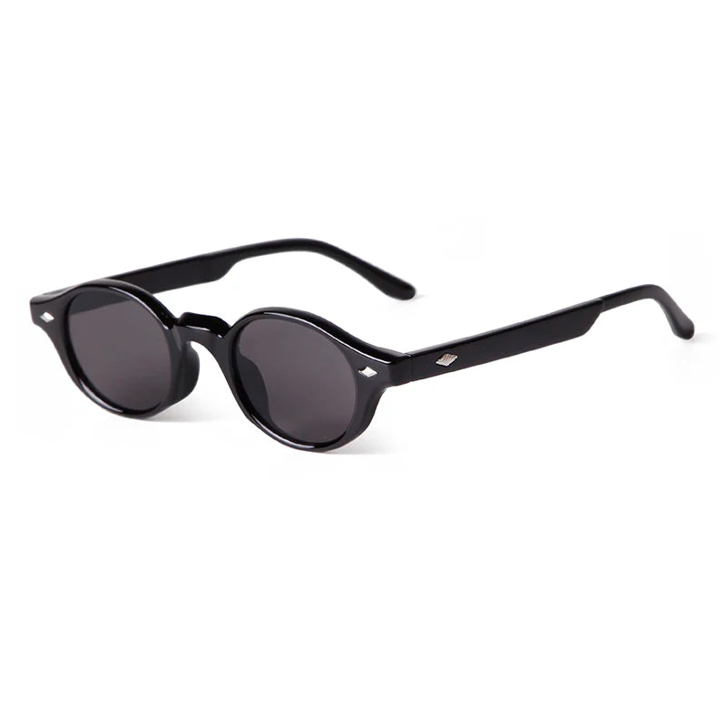 ADE WU STY2385M Retro Small Oval Sunglasses Women Trend Rivet Design College Style Sun Glasses Men Casual City Walk Shades UV400