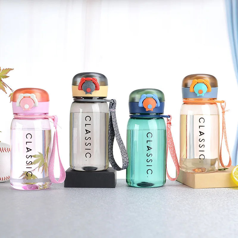 400 ml / 500 ml Leakproof Double Lock Hot Seller Plastic Water Bottle 400 ml Transfer Printing Custom logo with Strip