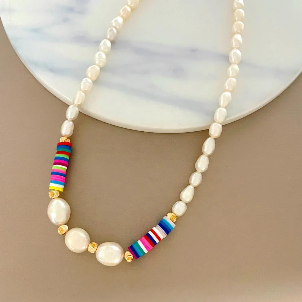 Unique Design Luxury Freshwater Pearl Choker Necklace for Girls New Coloful Fashion Brass Jewelry for Ladies Girls' Unique Gifts