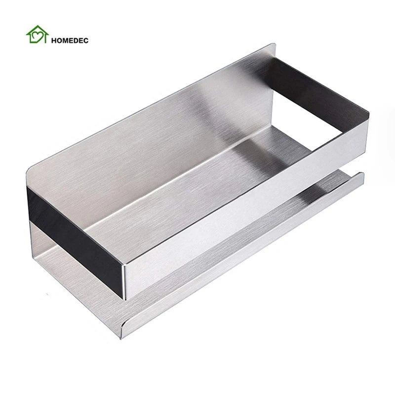 Modern Wall Mounted Stainless Steel Shower Caddy Basket Corner Shampoo Holder Organizer Durable Eco-Friendly No Drilling