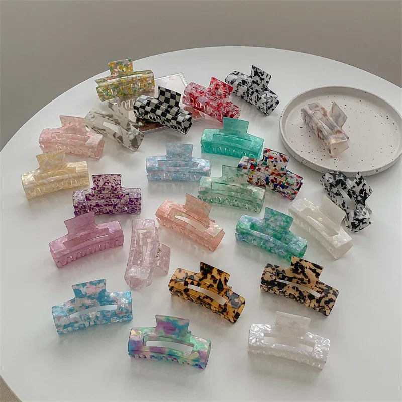 Korean Trendy Girls Square Clips Hair Accessories Women Custom Shark Claws