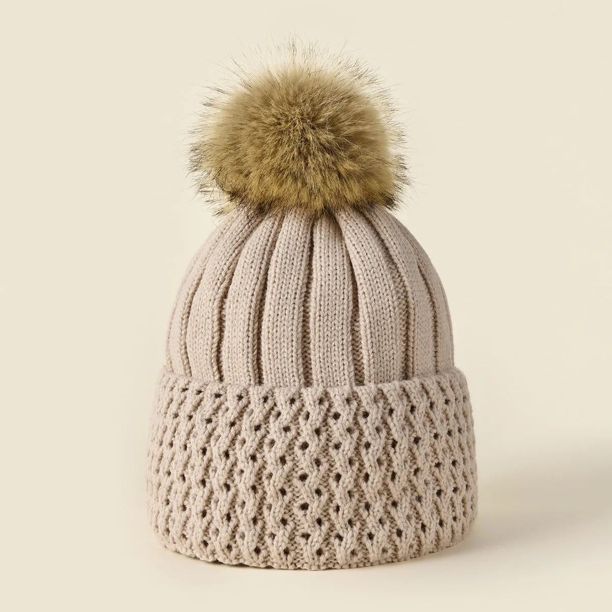 Winter New Women's Warm Hat Band Hairball Knitted Cap Wholesale