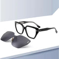Factory Wholesale Luxury UV400 Polarized Sunglasses for Women Custom Logo TR 90 Retro 2-in-1 Magnetic Clip-on Made Tac Acetate