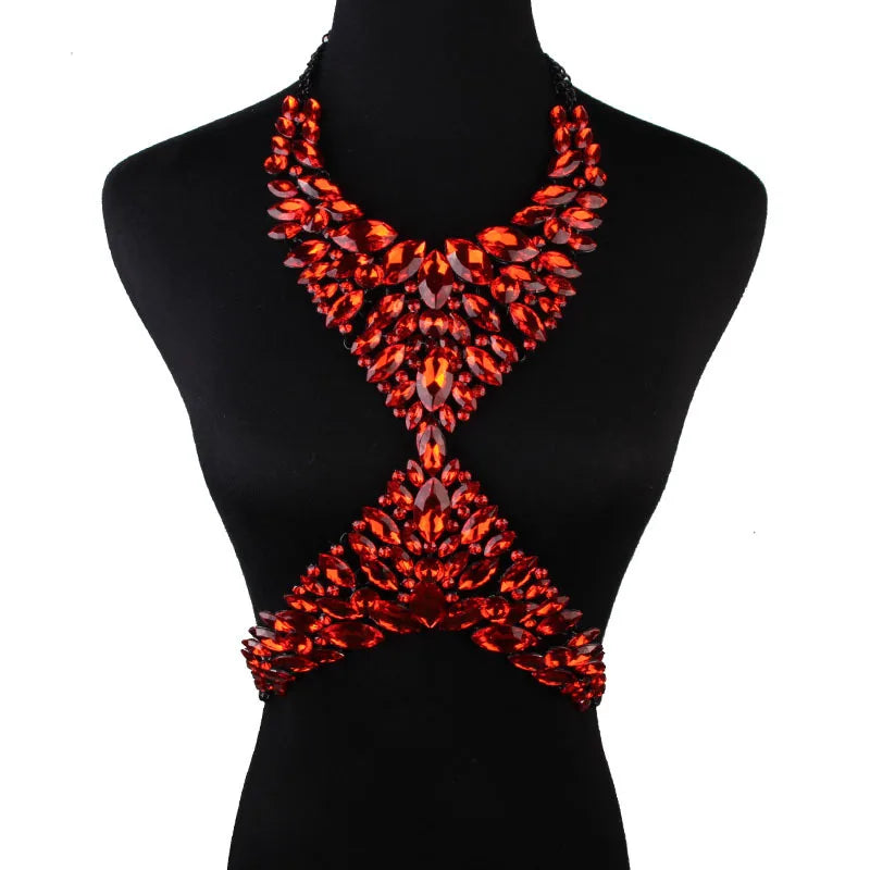 Hot Sale Luxury Diamond Necklace Rhinestone All-match Necklace Summer Body Chain Necklace Jewelry Wholesale