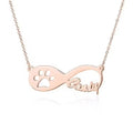 Personalized Jewelry 925 Sterling Silver Dog Love Paw Print Custom Name Infinity Chokers Necklace