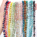 AsVrai U 5x8mm Faceted Wheel Beads Natural AB Crystals Glass Stone Loose Beads for Jewelry Making DIY Bracelet Necklace