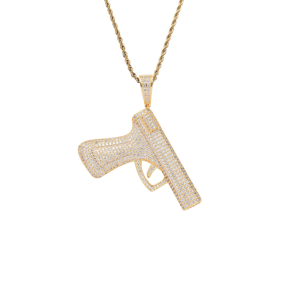 CN249 Brass Zircon Large  Pendant Iced Out Cubic Zircon Necklace Hip Hop Gift Jewelry Bling Bling
