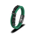 Fashion Men's Braided Leather Bracelet Jewelry Customize Personalized Leather Cord Cuff Bracelet for Man