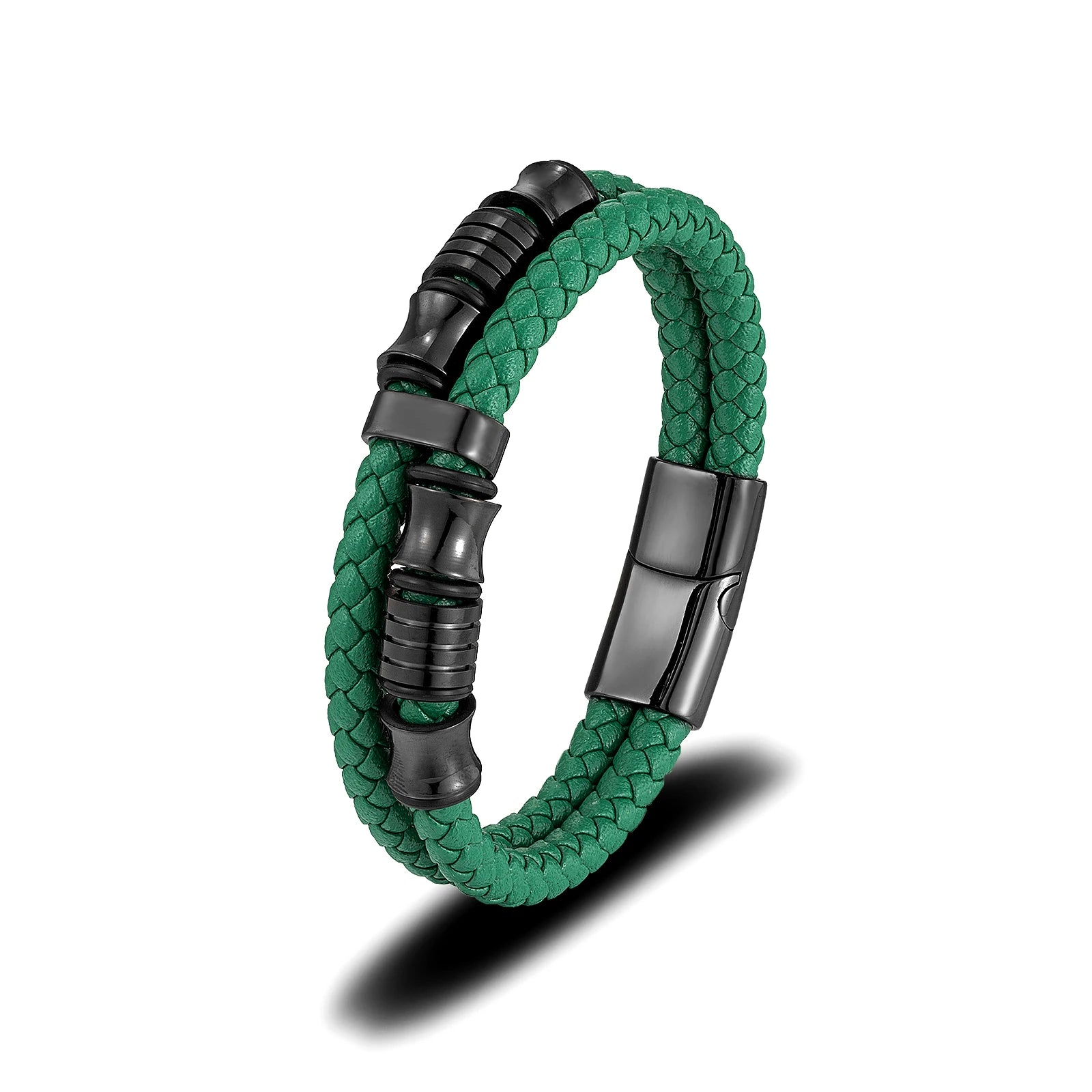 Fashion Men's Braided Leather Bracelet Jewelry Customize Personalized Leather Cord Cuff Bracelet for Man