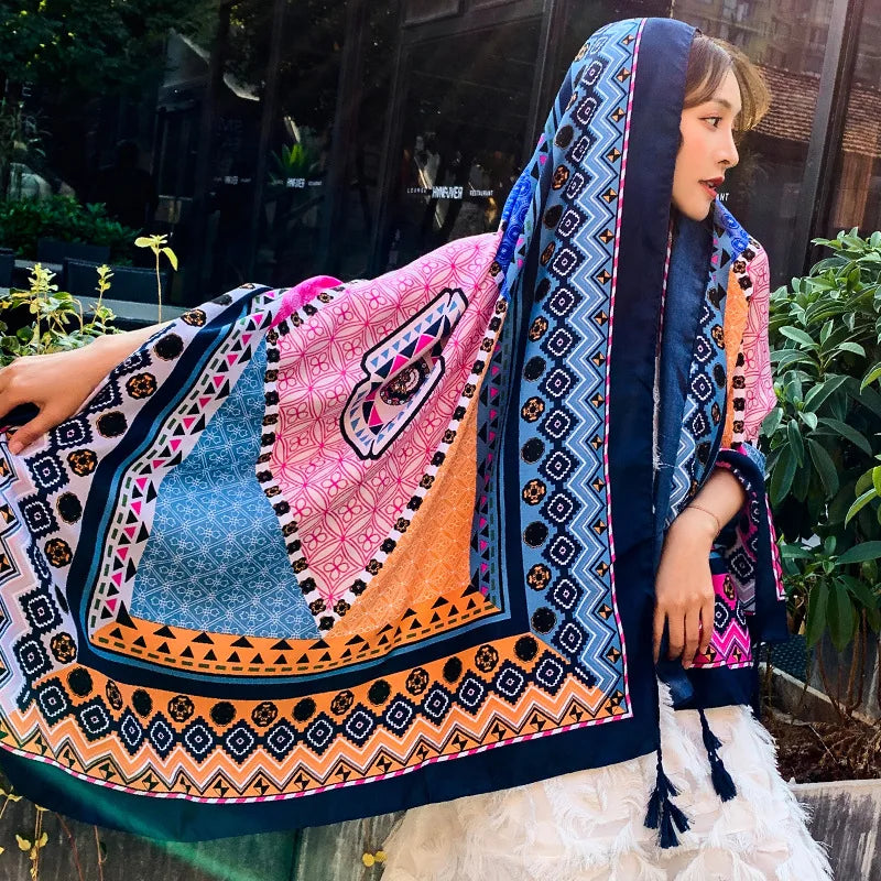 Wholesale Beach 90*180 cm Scarf for Ladies Bohemian Style New Long Summer Printed Shawls