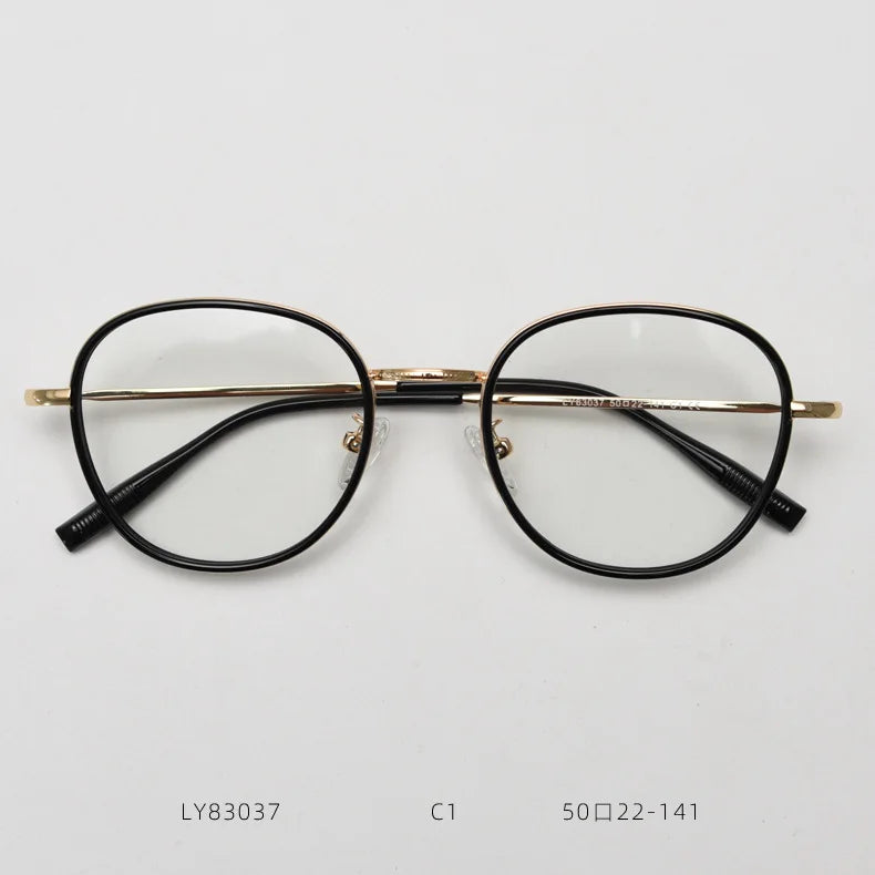 2025 Fashion Round Anti Blue Light Glasses Frame Women TR90 Optical Eyewear Men Vintage Myopia Eyeglasses