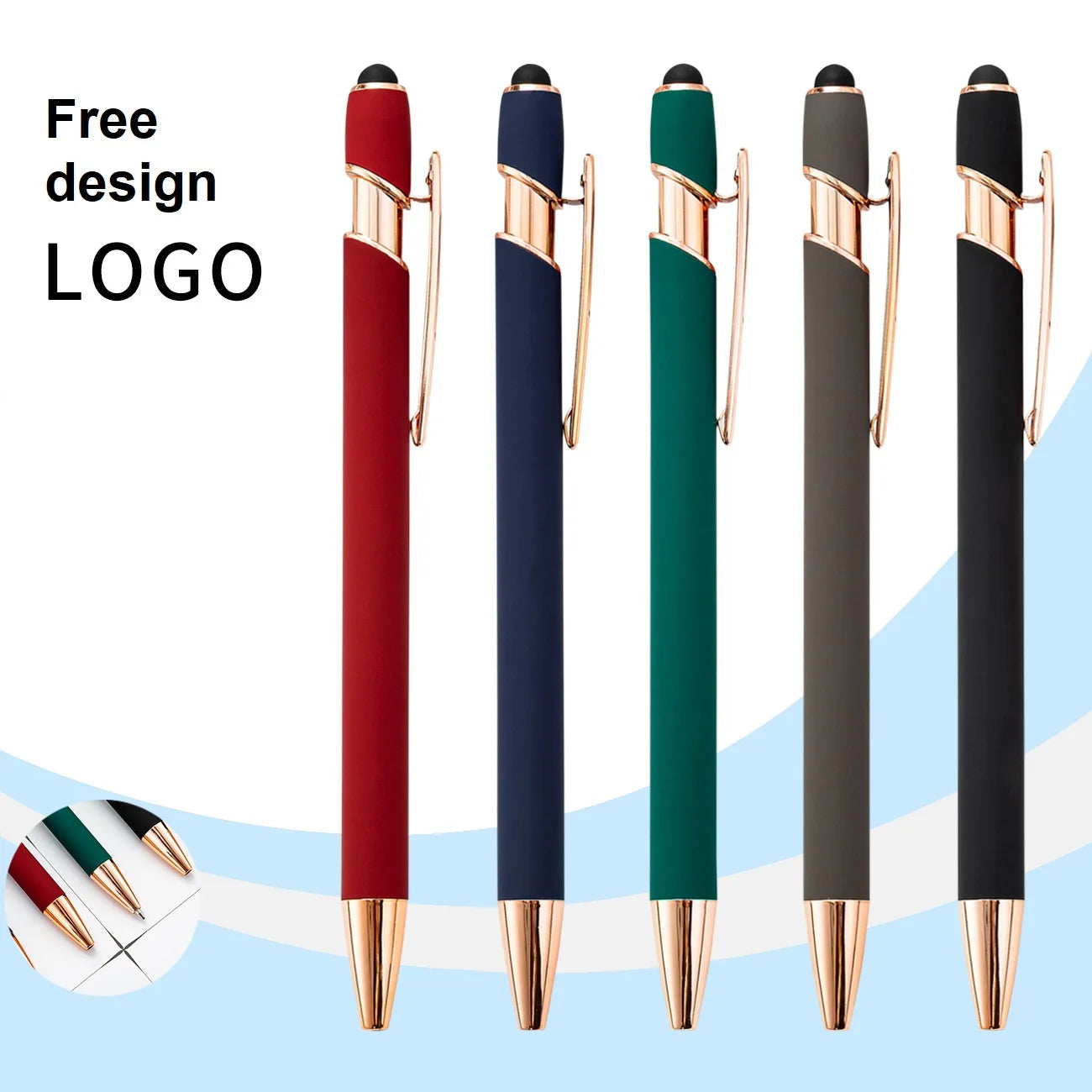 Aluminum Rod Ballpoint Pen Spot Wholesale Pen Metal Printable Press Aluminum Rod Ballpoint Pen Customized logo