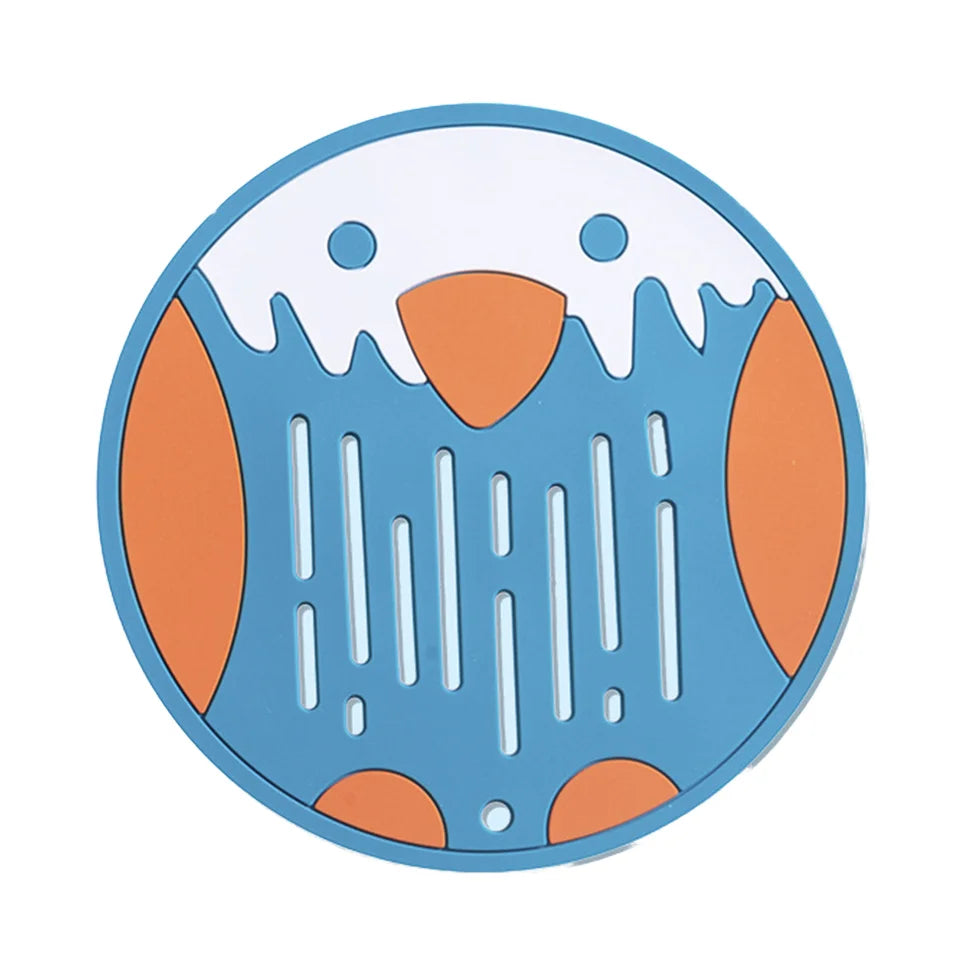 AI-MICH Silicone Round Custom Pvc Coaster Wholesale Custom Design Colorful Waterproof Non-Slip Table Placemat Drink Coaster