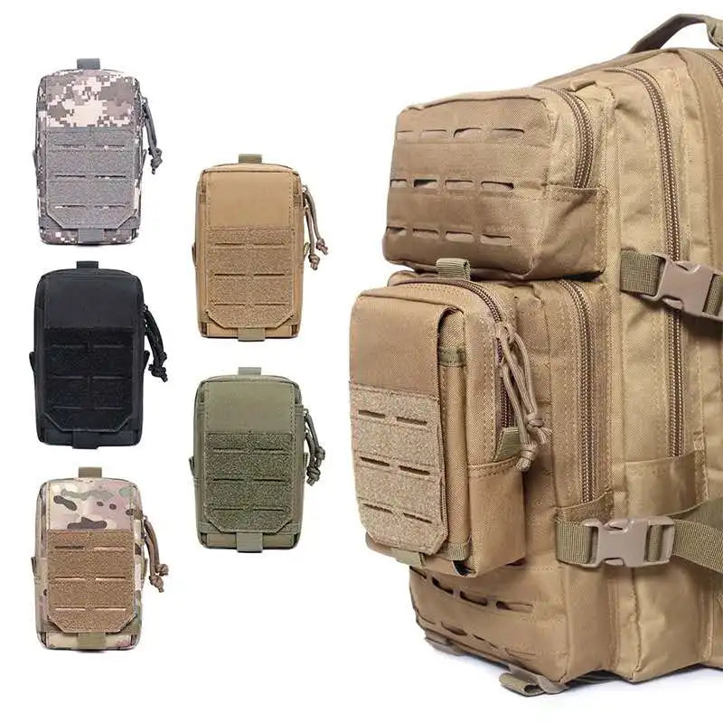 Unisex Multi-Function Waist Tactical Pouch Camouflage Laser Cut Nylon PVC Oxford Zipper Closure Outdoor Camping Hiking Daily Use