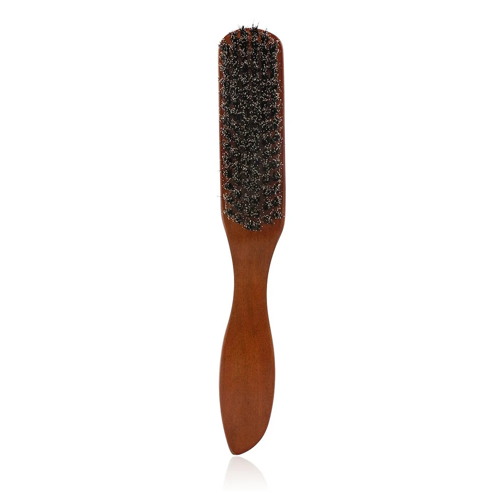 Factory Wholesale Boar Bristle Beard Brush Custom Logo Wooden Paddle Hair Brush Shaving Tool Massage Comb for Men Salon