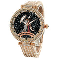 Romantic Design Zinc Alloy Women Business Watches Quartz Analog Luxury Ladies Diamond Wrist Watch