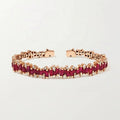 Hot Sale Jewelry Elegant Baguette Zircon Luxury Gold Bangle Bracelet Women
