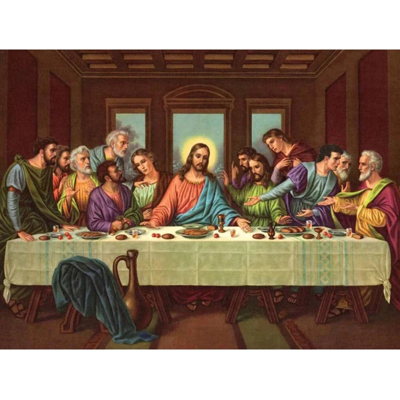 LS Big Size Diy Eco Canvas Paint by Numbers Crystal the Last Super Jesus Diamond Painting Art Religion Christianity Theme