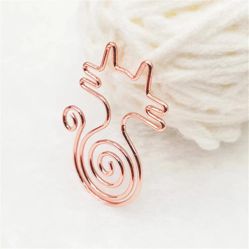 Cute Cartoon Cat Shape Paper Clips Kawaii Stationery Gold Rose Gold Hollow Out Binder Clips Photos Tickets Letter Clamp