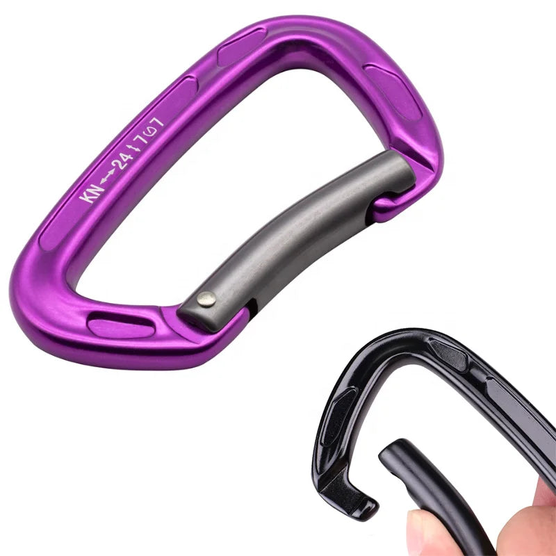 24KN Aluminum Carabiner D Ring Clips Spring Snap Hook for Keychain Clip