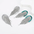 Hot Sale Silver Plated Tassel Earrings Irregular Long Statement Rhinestone Tassel Geometric Earrings for Women